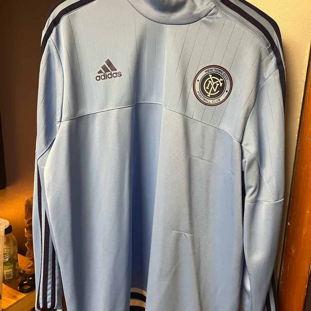 Adidas Sky Blue Training Jacket with Navy Accents